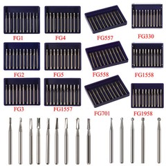 10-100 Pcs Dental Handpiece Carbide Burs FG 1 2 3 4 5 557 558 1957 1958 330 245