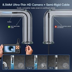 65.6FT Industrial Endoscope Borescope Camera with Light, 4.3” LCD Display