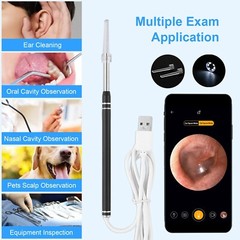 LED Ear Endoscope HD Otoscope Ear Wax Cleaning Camera Tool Cleaner Removal Kit
