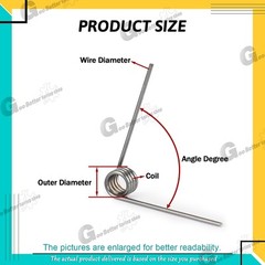 Torsion Spring 3-9 Coil (10 pcs), 0.8mm Wire dia, 5 ~ 10mm OD, Left spring Steel