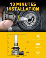 Auxito 9145 Led Fog Light Bulbs 6000Lm 6500K Cool White Light 300 Brightness