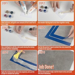Fiberglass Tub Repair Kit(Color Match), Shower No.02 Color Match