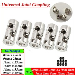Hole 2mm to 12mm Motor Shaft Coupler Connector Universal Joint Coupling For DIY