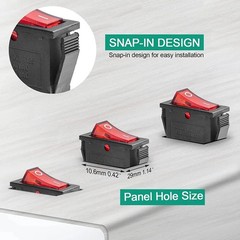 8pcs LED Rocker Toggle Switch SPST 3 Pin Mini Boat On Off Switch Set