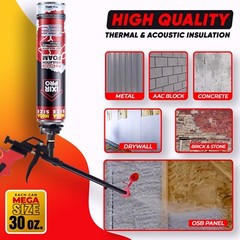 Mega Size Spray Foam Insulation Can (18×30 oz. / 850 g) Expanding Sealant