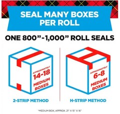1.88 In. X 66.7 Ft. Heavy Duty Shipping Packaging Tape (6-Pack with Dispenser)