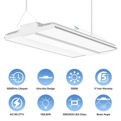 400W LED Linear High Bay Light, 60000LM Commercial Shop Lighting Fixture 5000K