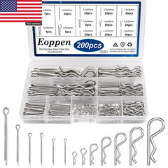 Cotter Pin Assortment Kit – 304 Stainless Steel 13 Sizes Cotter Pins & R Clips C