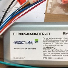 CONTECH ELB065-03-60-DFR-CT Emergency LED Driver 3-60V @ 200MA, 8.4W, 120/277V