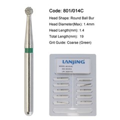 Dental Diamond Burs Pear 330 Ball Round End Taper FG High Speed 801L Surgical