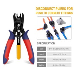 Air Line Removal Tool for 1/4”, 5/16” Push to Connect Fittings, Push-Fit Air …