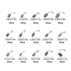 105x 15 Sizes Electric Motor Carbon Brushes Replacement w/ Copper Wire for Drill