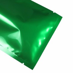Flat Glossy Green Foil Open Top Mylar Bags Sample Pouches Variety QTY & Sizes