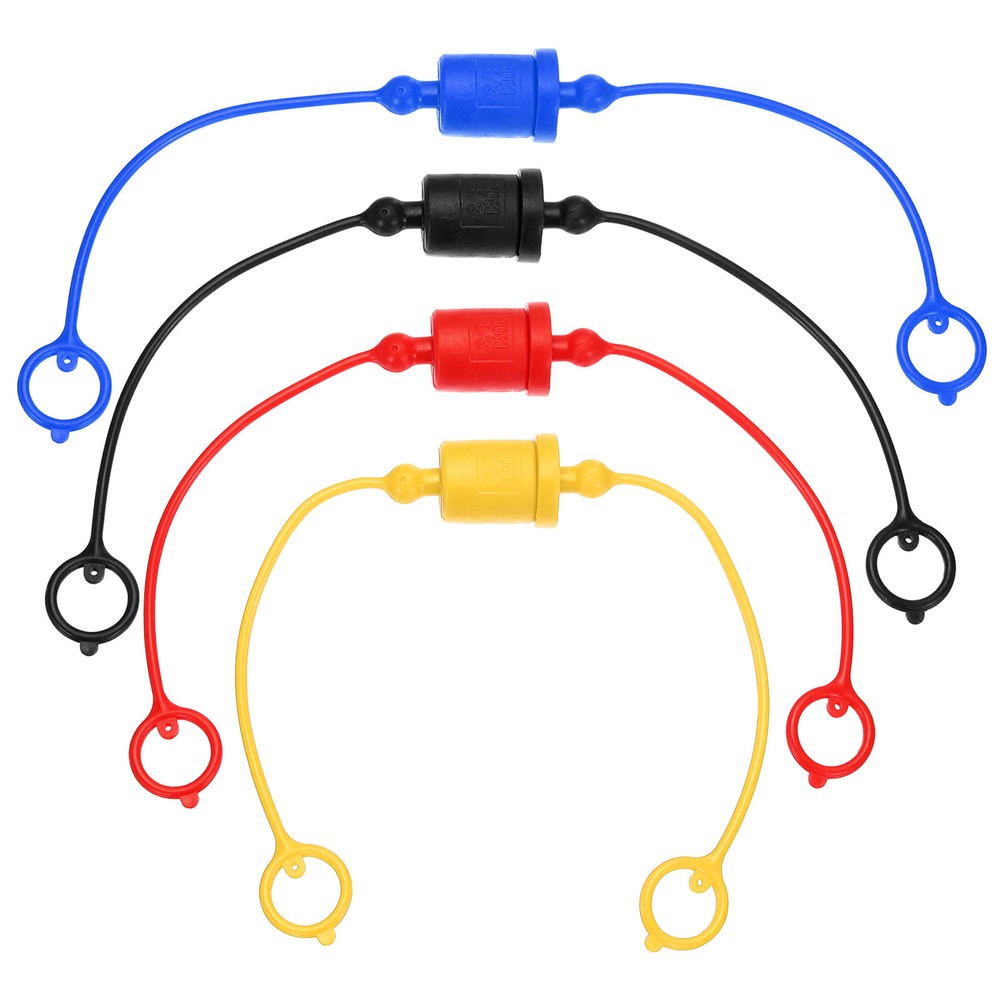 4Pcs/Set Rubber Hydraulic Coupler Dust Cap 3/8″ ISO A, Yellow/Red/Blue/Black
