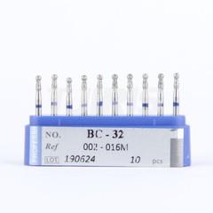 10Pcs Dental Diamond Burs FG Round Ball with Collor Standard 002-012M BC-43