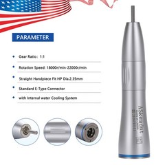 Internal Water Dental Slow Low Speed Handpiece Straight Nosecone 1:1 Ratio