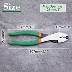 LEONTOOL Electrician’s Terminal Crimp 8.1 x 2 x 0.5 inches, Orange and Green