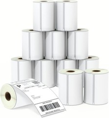 12 Rolls 4×6 Thermal Shipping Labels for DYMO 4XL (1744907) Perforated