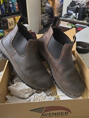 AVENGER SAFETY FOOTWEAR A7111-12D Men’s Composite Toe Slip-On Work Boot, Brown