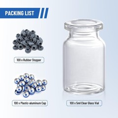 1000PCS 2/3/5/10/20ml Glass Vials Headspace Vials Lab Vials w/ Caps Sample vials