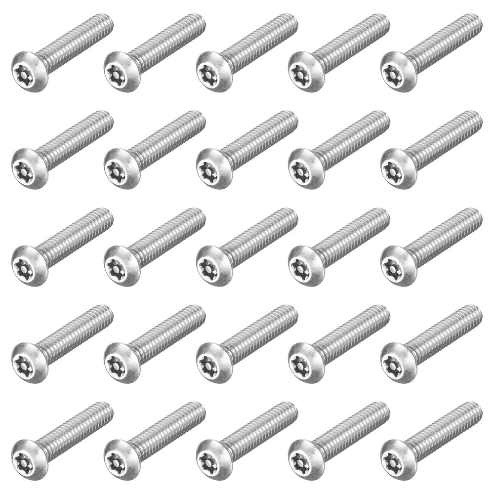 25Pcs 1/4-20 x 1-1/4″ Torx Security Machine Screws Bolt Silver Tone