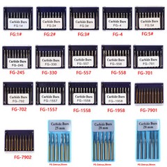 10-100 Pcs Dental Handpiece Carbide Burs FG 1 2 3 4 5 557 558 1957 1958 330 245