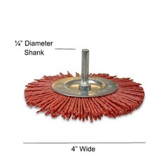 4″ Nylon Flat Brush 1/4″ Shank Coarse 3 Pack Abrasive Drill Brush Wheel
