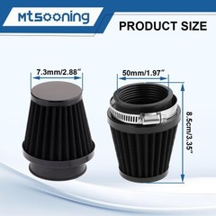 Universal Air Filter, 50mm Cone Intake Breather Cleaner Replacement Size: 50mm