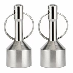 2PCS Large Neodymium Gold & Silver Testing Magnet Keychain Holder D28mm 1.1inch
