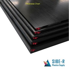 Acrylic Plexiglass Sheet – 1/4″ (6mm) Thick – Black – 24″ x 24″