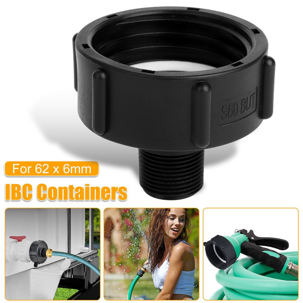 IBC Tote Tank Water Adapter Coarse Thread 2″Drain Plug Connector For Garden Hose