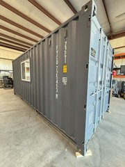 20 ft Custom Shipping Container Mobile Office 120V Slate Gray