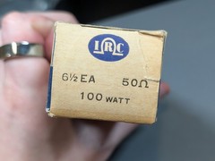 Vintage IRC 50 Ohm 100W Power Wirewound Resistor Adjustable 6-1/2EA NOS Ceramic