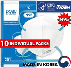 10 NIOSH N95 Face Mask Made in Korea Medical Respirators Protective Covers DOBU