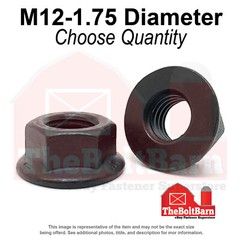 M12-1.75 Class 10 Hex Flange Nuts Phos & Oil Coarse Thread (Pick Quantity)