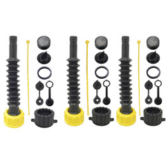 FLEXIBLE REPLACEMENT GAS SPOUT WITH 2 SCREW COLLAR CAPS – (FITS Pack of 3)