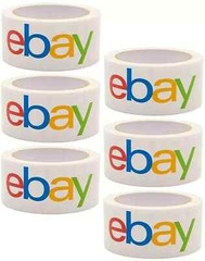 6 Rolls eBay Branded Shipping Tape With Color Logo – 2″ x 75 Yards New FREE SHIP
