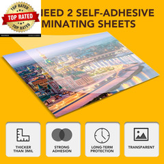 25 Pack Self Adhesive Laminating Sheets,9 X 12 Inch,Clear Sticker Laminate Sheet