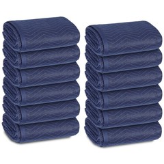 12 Pack Moving Blankets 72″x80″ Heavy Duty Packing Blankets Furniture Dark Blue