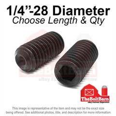 1/4″-28 Alloy Cup Point Allen Socket Set Screw Fine Black Oxide (Pick Size Qty)