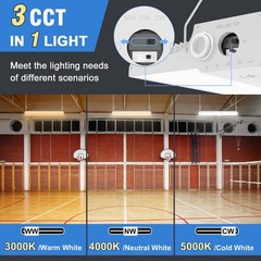 300W LED Linear High Bay Light Commercial Warehouse Ceiling Fixture 4500K-5700K