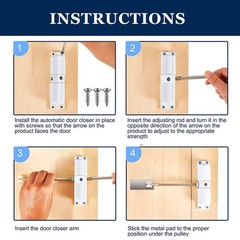 Automatic Door Closer, 30 kg Zinc Alloy Safety Spring Door Closer