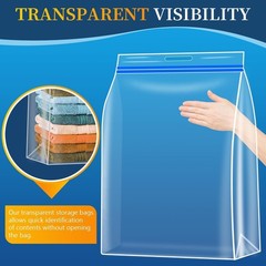 15 Pack 10 Gallons Extra Large Storage Bags 24″x20″x7″ Resealable Plastic Sto…