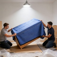 12 Heavy Duty Moving Packing Blankets Ultra Thick Pro 72″x80″ Furniture Pad Blue