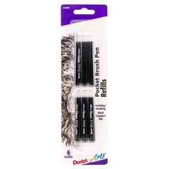 Pocket Brush Pen Refills – Black 6 Pack