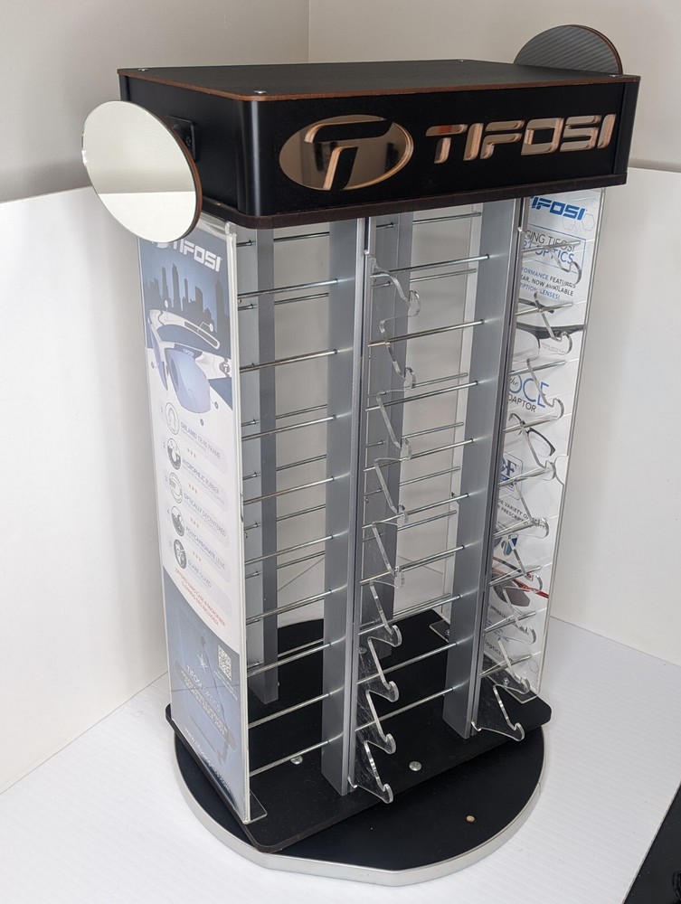 Tifosi Sunglasses Rotating Display w/Mirrors Holds 36 Pieces Counter Top Cycling