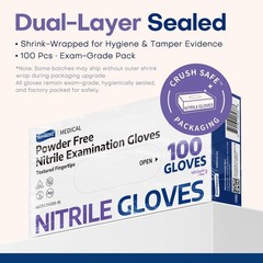 Ambidextrous 3.5 Mil Nitrile Disposable Gloves – 100 Pack, Tear Resistant
