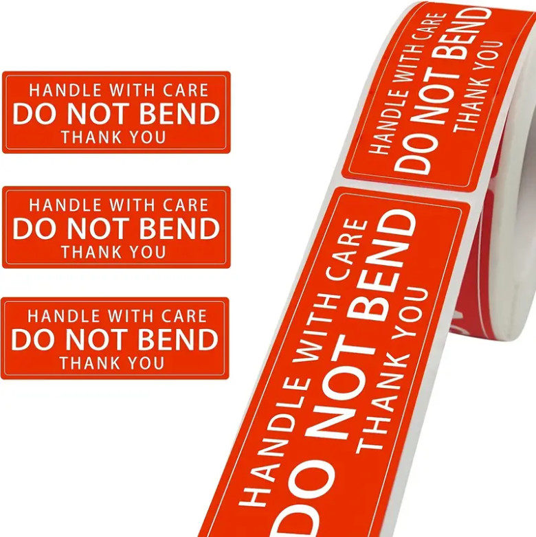 100pc Do Not Bend Handle With Care 1×3″ Stickers Packaging Box Mailing Labels