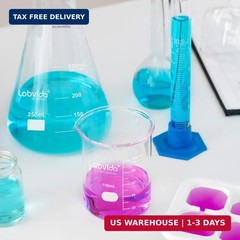 Upgrated 6 Size Low Form Glass Beaker Set, 25ml 50ml 100ml 250ml 500ml 1000ml, 3