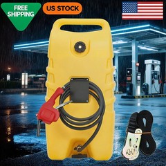 14 Gallon Portable Fuel Caddy with Manual Pump & 10ft Delivery Hose yellow (53L)